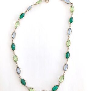 Vintage Green and Gold Glass Bead Women's Necklace